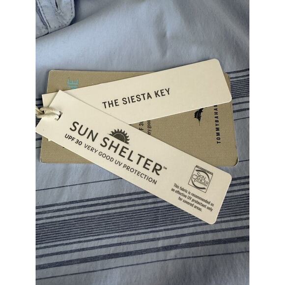 NWT - Tommy Bahama Men’s Siesta Key Shirt Large Blue Long Sleeve Skyline Stripe - Picture 6 of 8